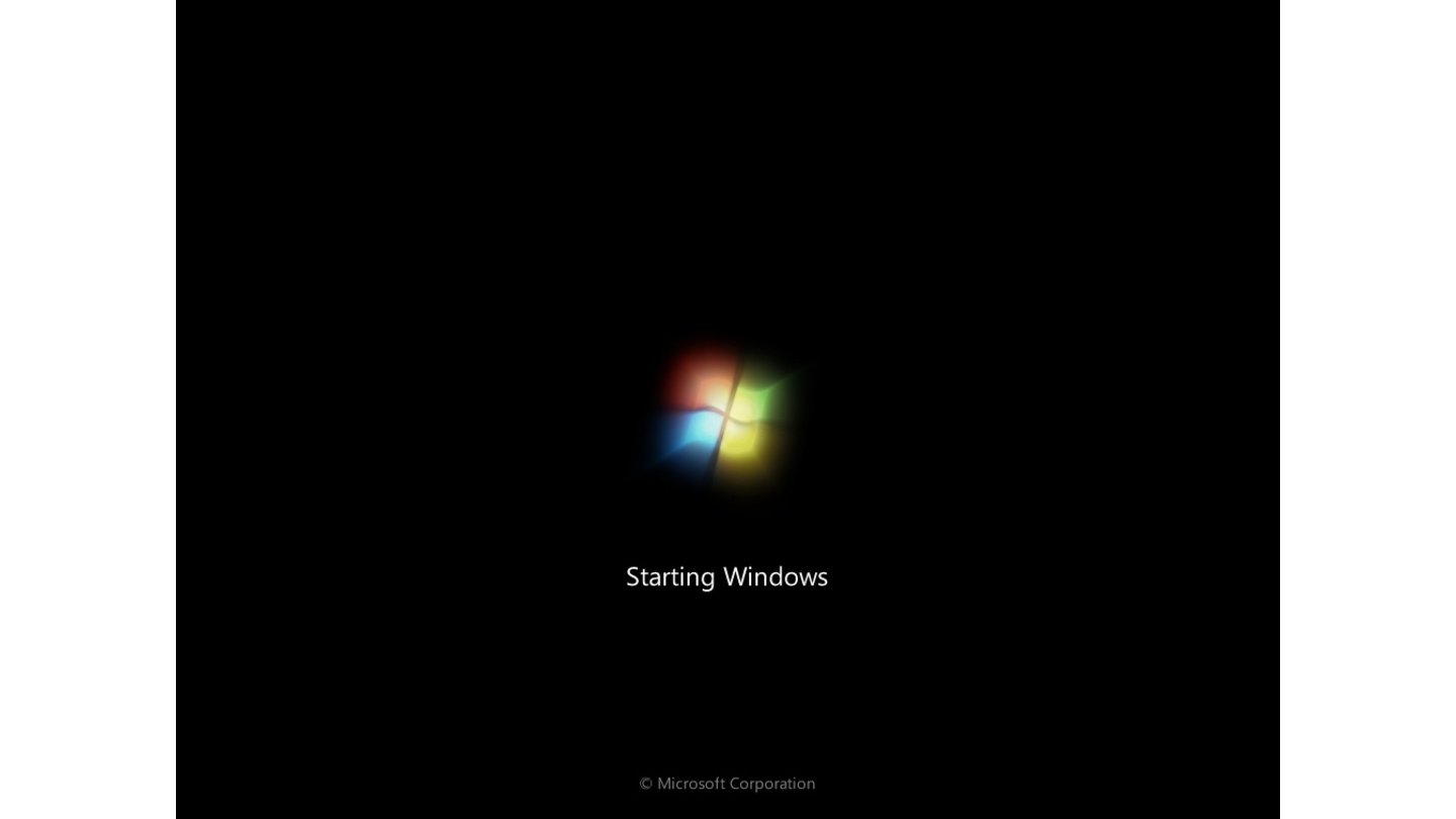 Startbildschirm der Windows-7-Installation