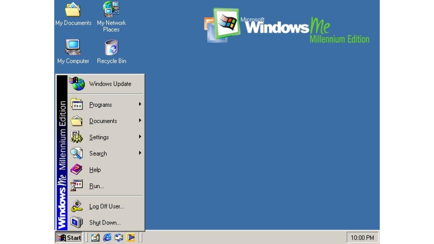 Windows ME (2000)Die Millenium-Edition war das letzte Windows-System mit DOS-Unterbau. Viele Benutzer beklagten die vergleichsweise schlechte Stabilität und blieben deshalb entweder bei 98 oder wechselten zu Windows 2000.