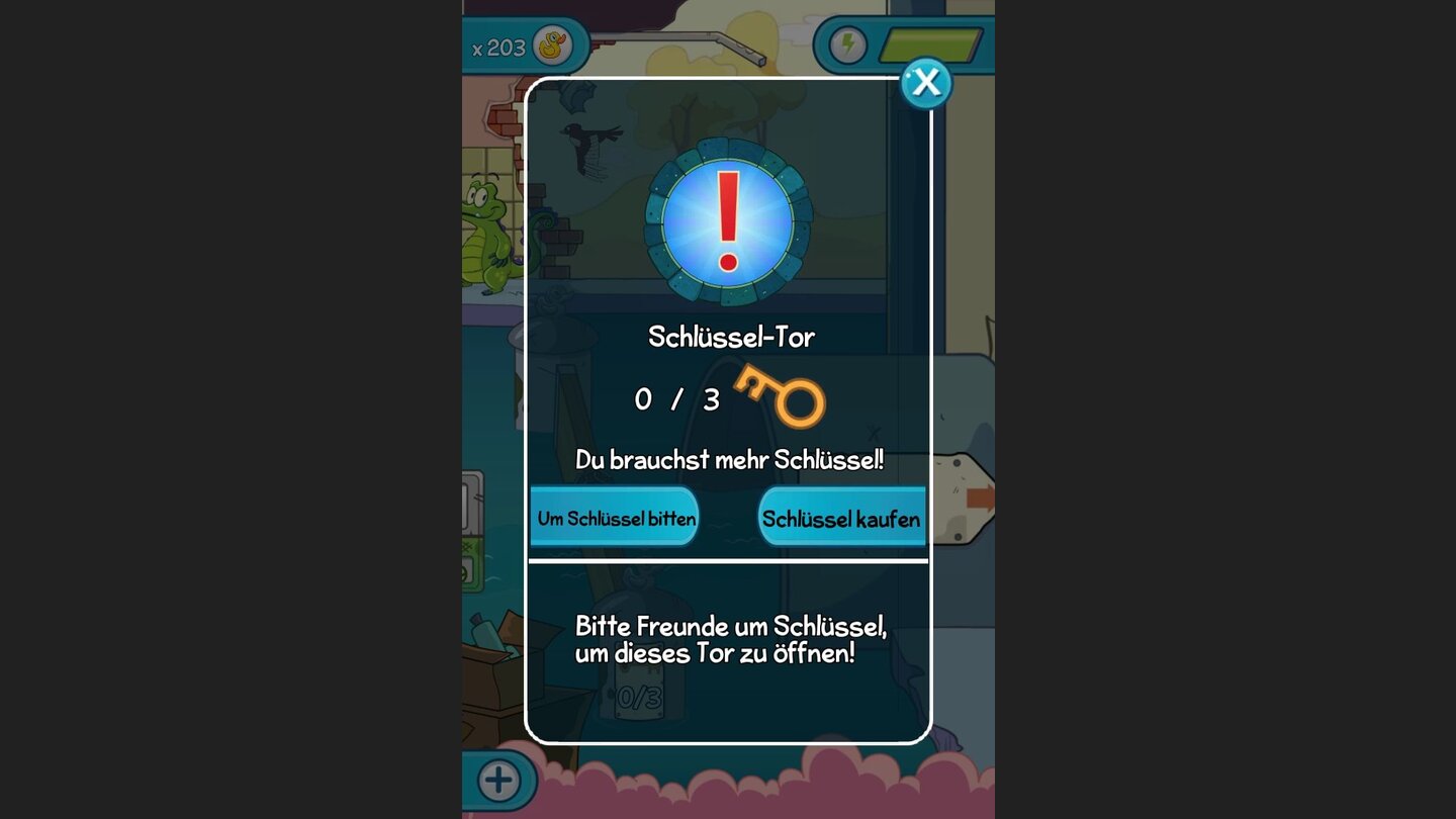 Außerdem kann man sich über Facebook von Freunden Schlüssel schenken lassen, die man benötigt um nach Level 30 noch weiter zu spielen.