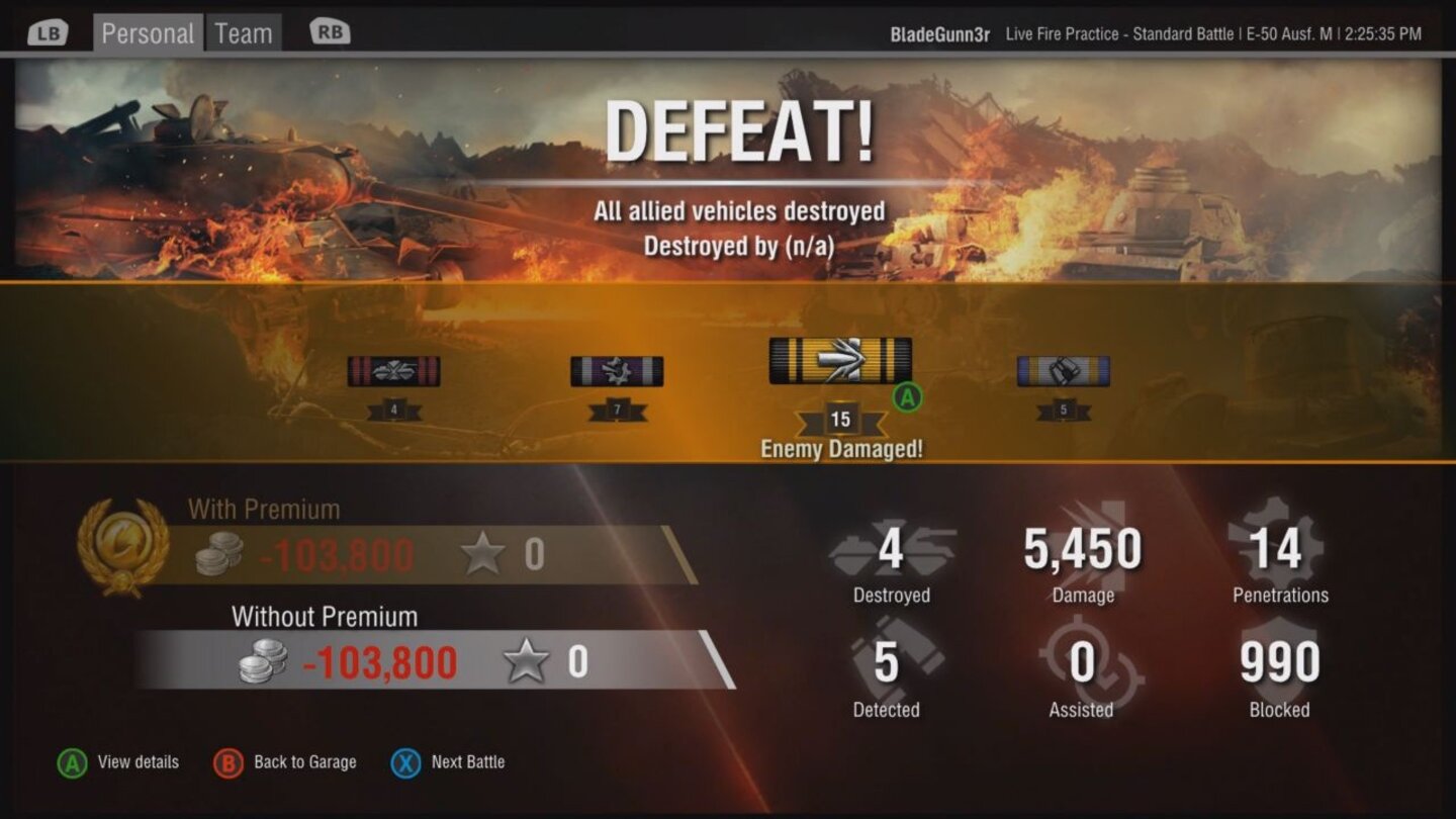 World of Tanks: Xbox One EditionNach einer Partie werden sämtliche Hilfsaktionen mit Punkten aufgeschlüsselt. Das erleichtert die Übersicht.