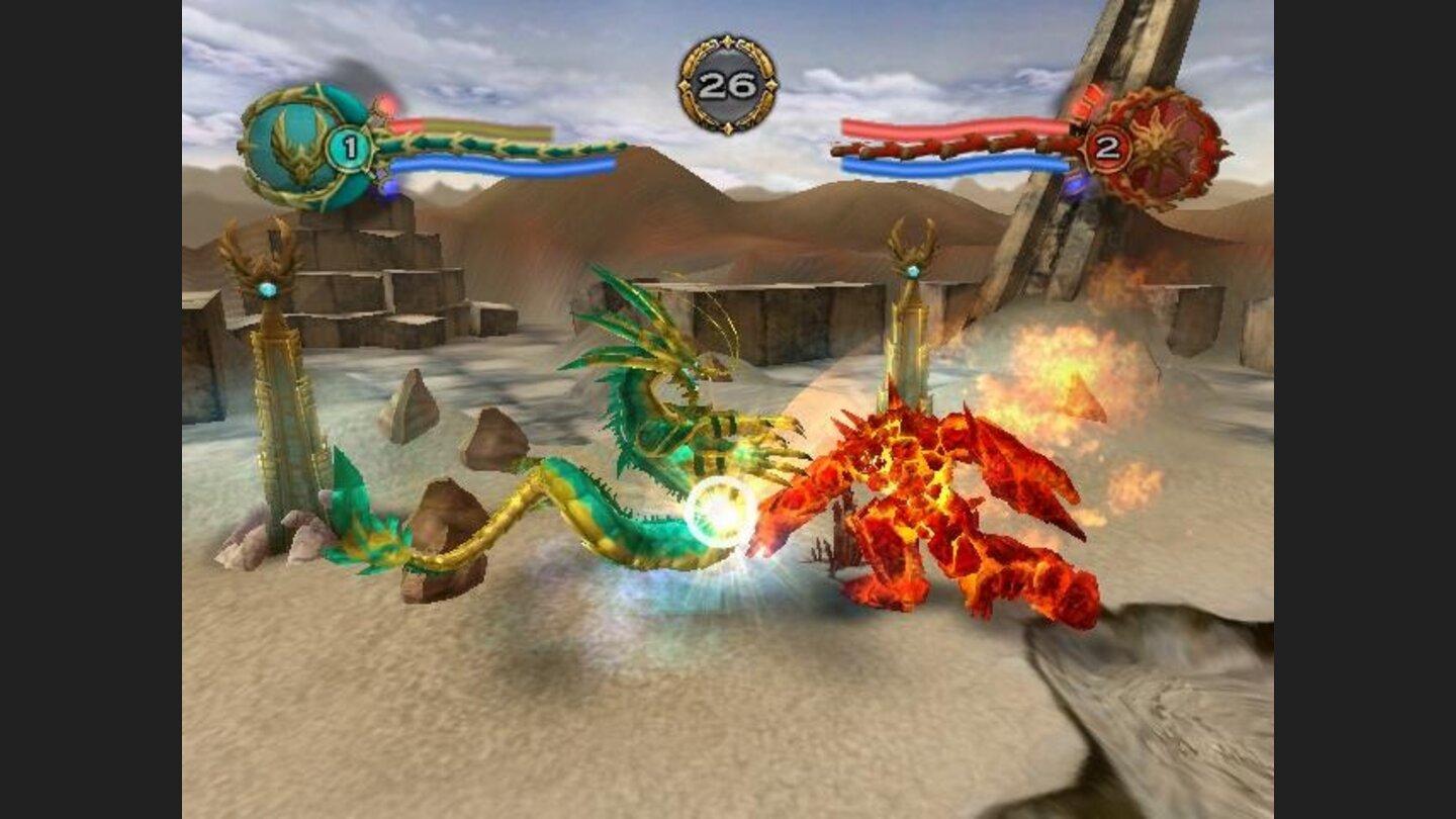 (Light Order) Water Dragon vs (Light Chaos) Fire Giant in Desert Arena