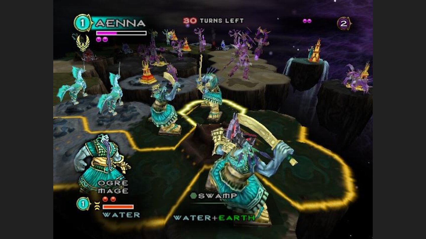 Strategy world map, (Light Order) Water Ogre Mage selected
