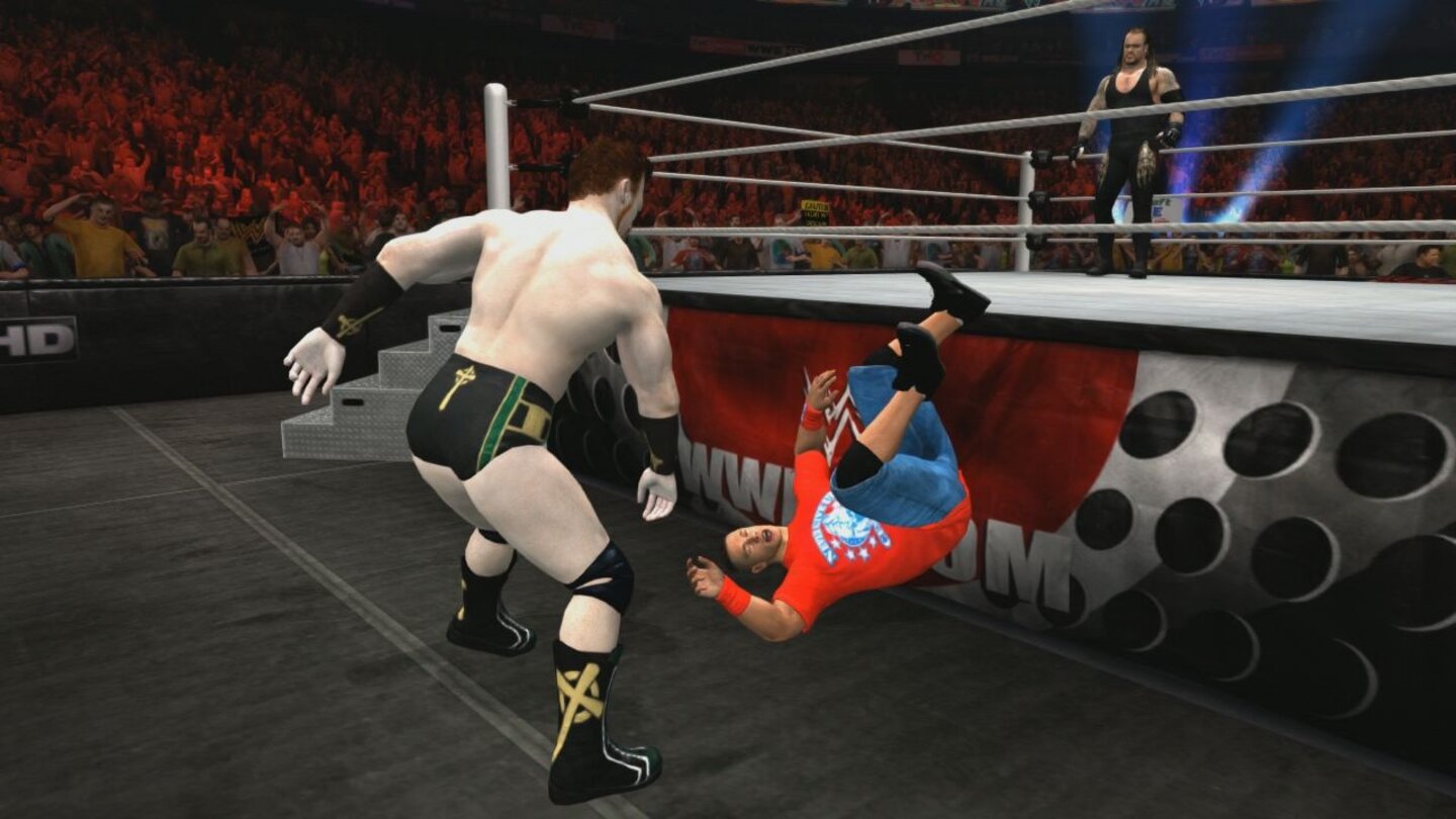 WWE 12Nacheinander durchlebt ihr in der »Road to Wrestlemania« die Storys von Bösewicht, Außenseiter und Held.