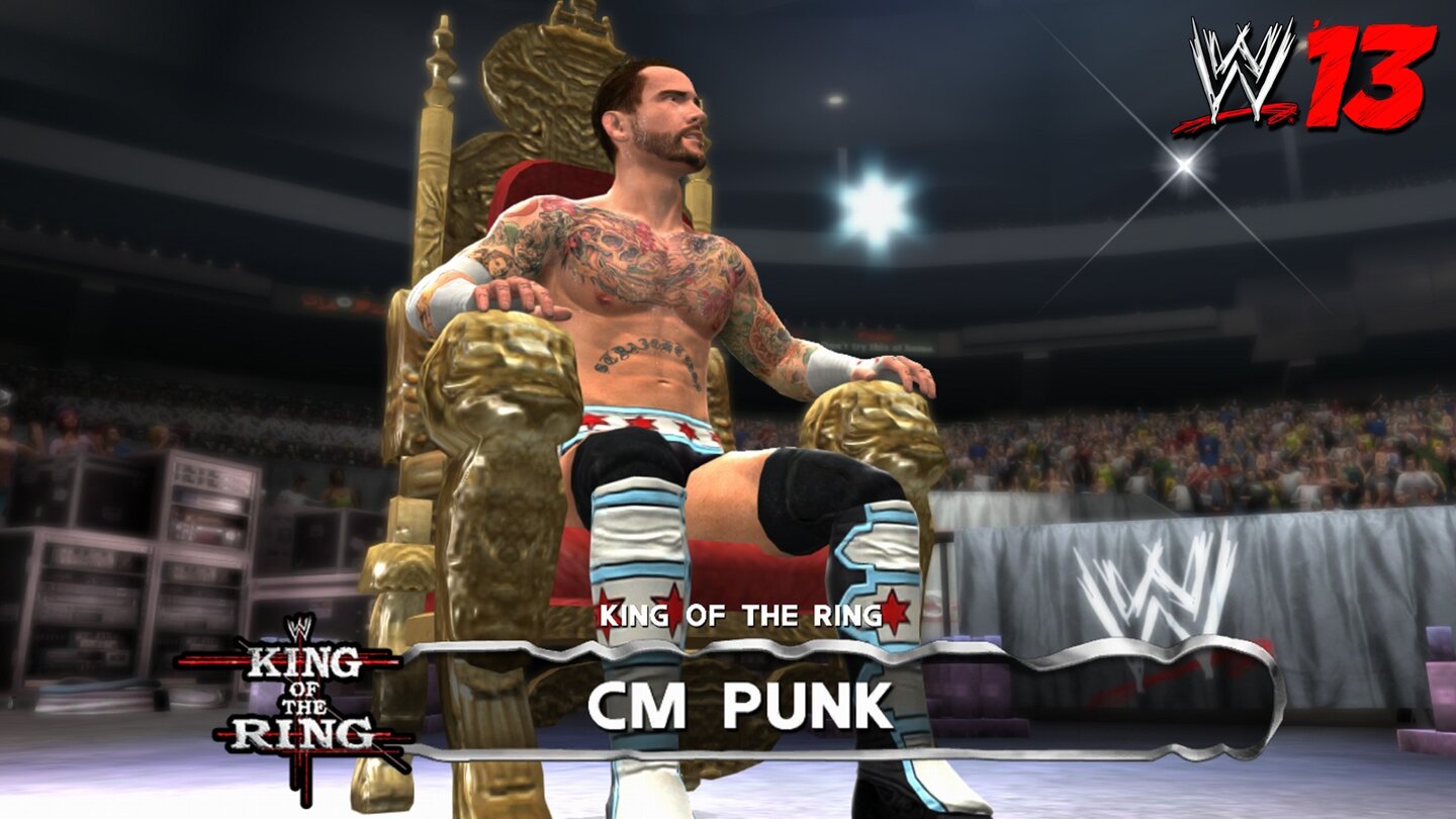 WWE 13Screenshots zu den neuen Modi »I Quit Match« und »King of the Ring«.