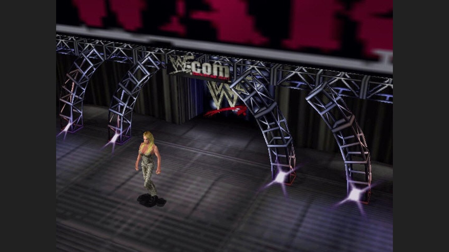 Trish making an entrance