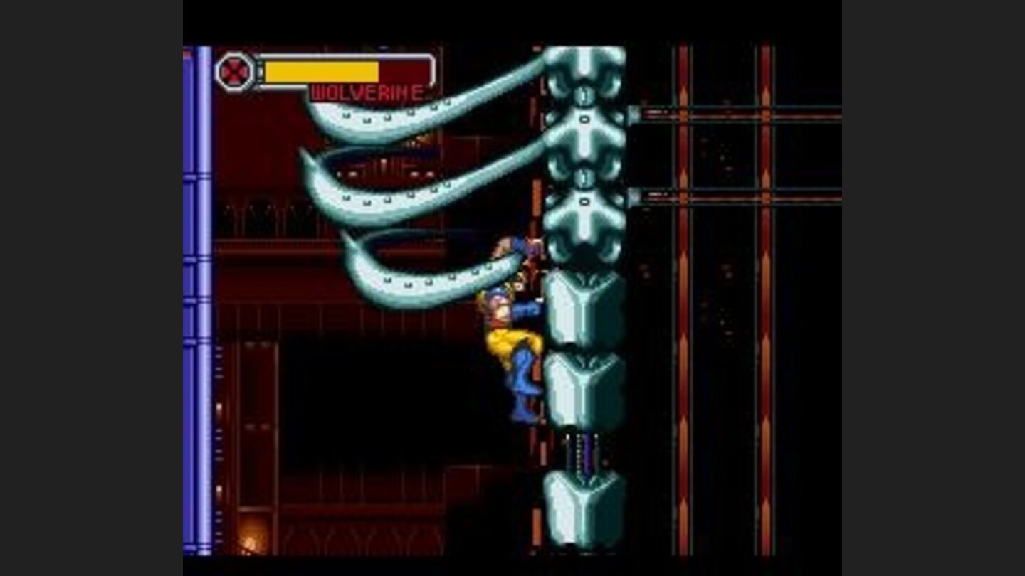 Wolverine climbing a Sentinel-skeleton