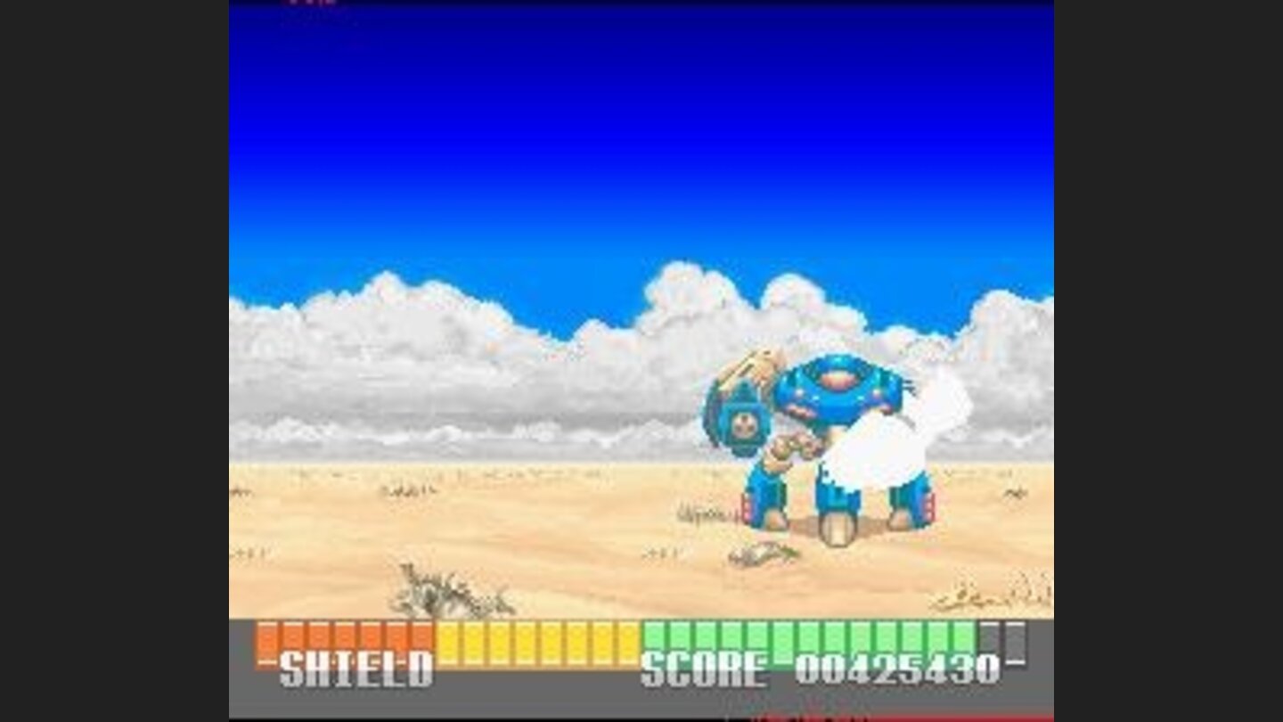 This blue robot stands in the way