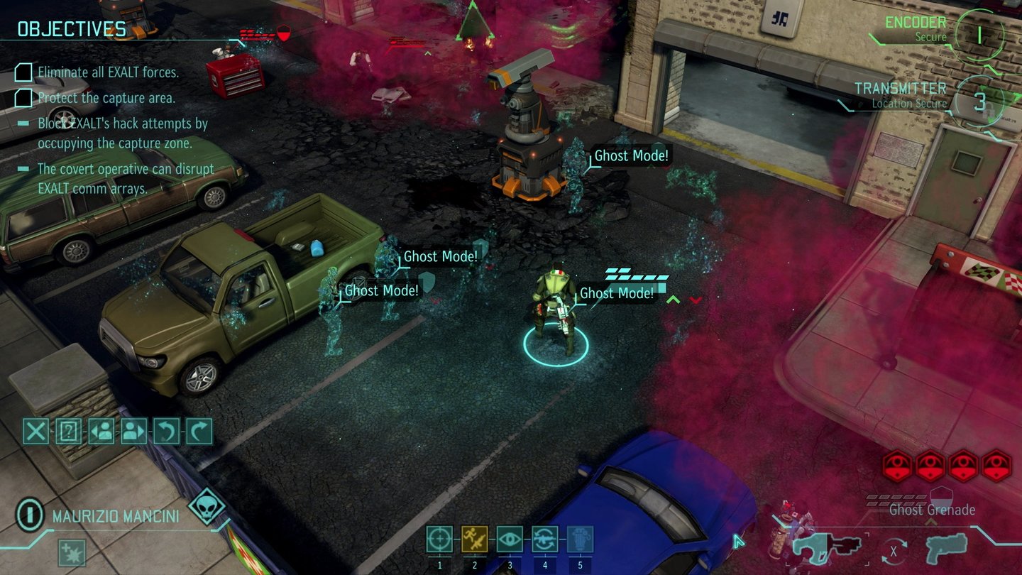 XCOM: Enemy WithinNach einer Runde ist der Effekt der Ghost-Granaten verflogen. Das reicht aber, um die Squad in eine gute Feuerposition zu manövrieren.