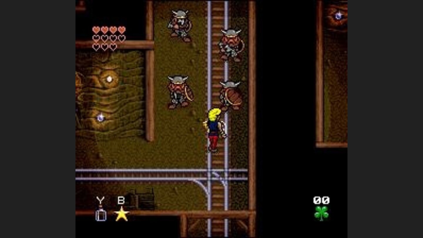 In the mines, fighting some dwarfs