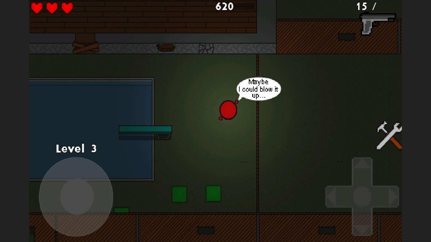 Zombie CubesEin Hauch von Adventure umgibt uns, wenn wir uns gelegentlich mit anderen Charakteren unterhalten und neue Wege durch die Häuser erkunden müssen.