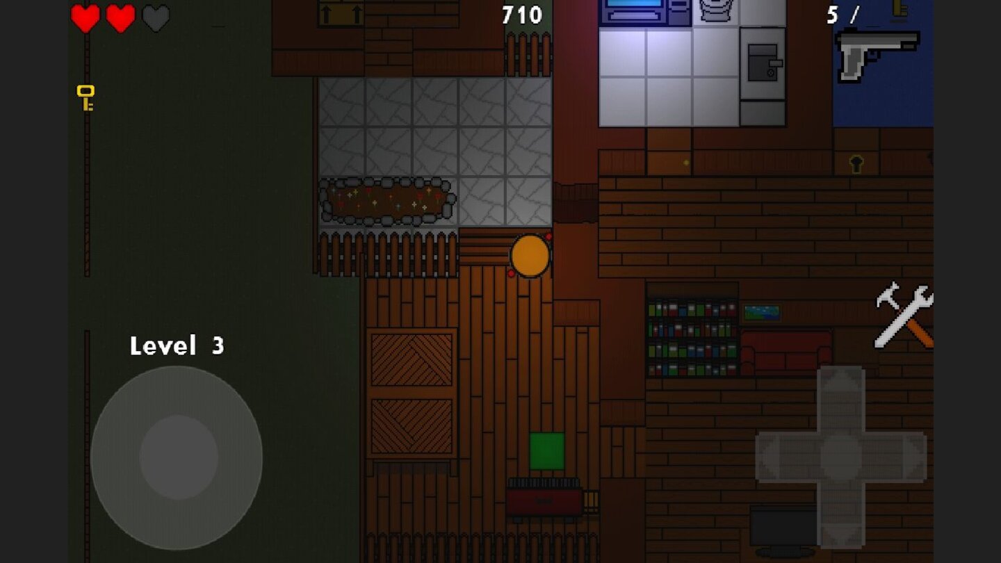 Zombie CubesGegen die Zombies hilft zunächst nur unsere treue Pistole.