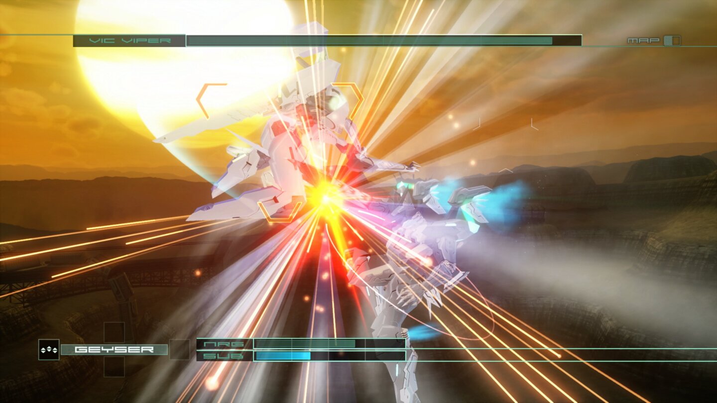 Zone of the Enders: The 2nd Runner MARS - Screenshots aus dem Remaster für PC und PS4 - Zweikampf vor Sonnenuntergang? Keine Frage: Dieses Spiel hat jede Menge Stil!