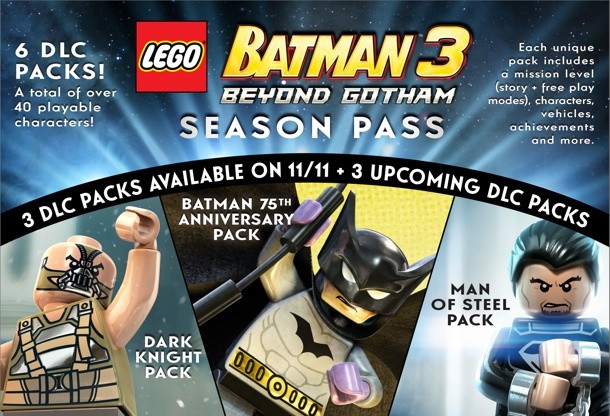 Warner Bros. Interactive kündigt einen Season-Pass sowie sechs DLCs für Lego Batman 3: Jenseits von Gotham an.