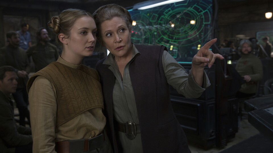 Billie Lourd mit ihrer Mutter Carrie Fisher in Star Wars: Episode 7. 