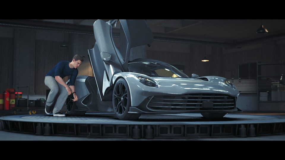 Auch im schicken Aston Martin darf Bond zumindest kurz Platz nehmen. Die Fahrzeugsteuerung mit Maus und Tastatur ist allerdings ungenau und schwerfällig.