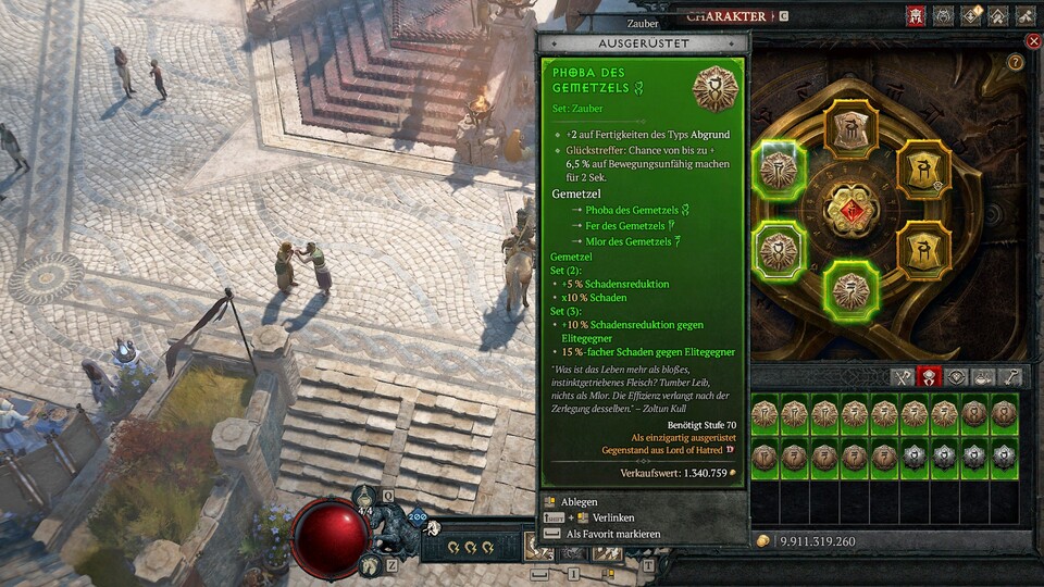 Habt ihr alle Teile eines Sets ausgerüstet, bekommt ihr alle Boni.