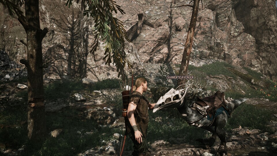 Mein zahmer Scavenger Waltraud ist nicht nur eine treue Seele, sondern hilft mir auch an fiesen Monstern vorbei.