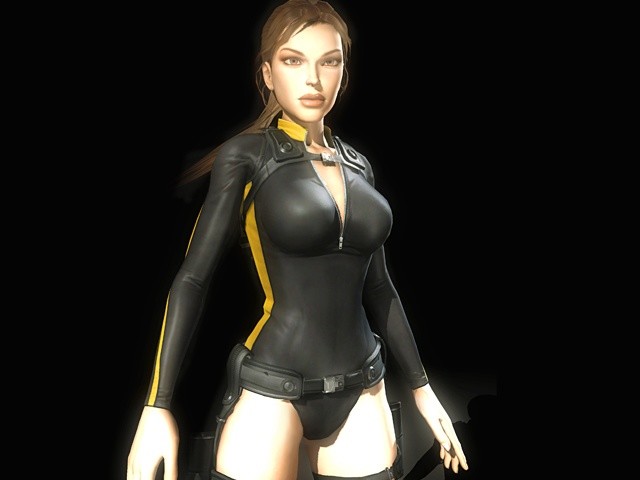 Lara Croft wurde seit dem ersten Tomb Raider-Spiel von insgesamt neun verschiedenen Models auf Messen und Events gedoubelt von vier unterschiedlichen Sprecherinnen gesprochen.