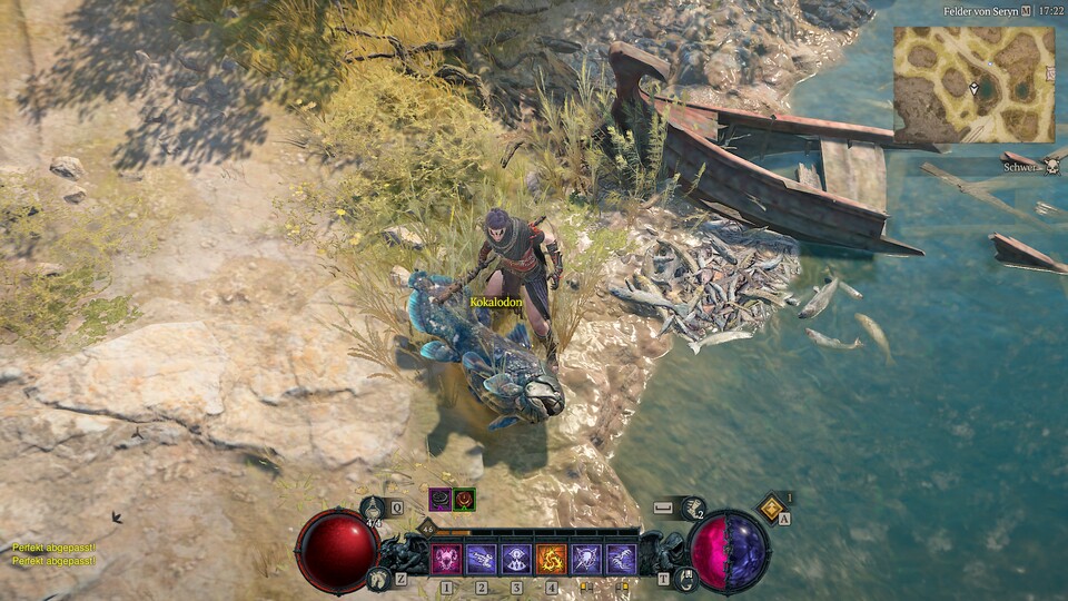 Talentierte Angler fangen riesige Fische.
