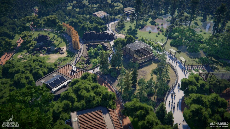 Bereits in der Alpha sind atemberaubende Parkdesigns möglich. Dinosaurierfans und Schönbauer kommen voll auf ihre Kosten.