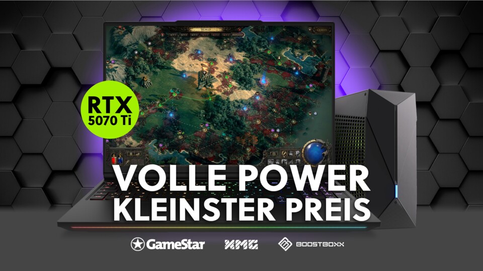 Mit der RTX 5070 Ti Laptop spielt ihr eure Spiele auf hohen Settings mit hohen FPS. (ext. Wasserkühlung optional)