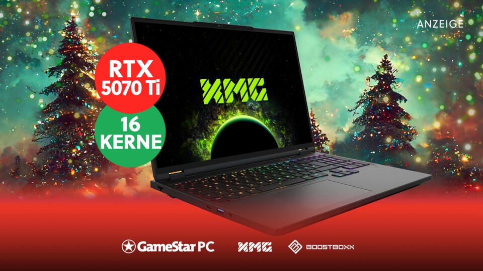 Unser Gaming-Laptop-Bestseller mit RTX 5070 Ti ist mit der XMAS-Aktion von XMG gleich noch besser.