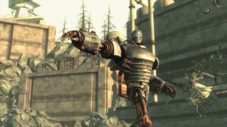 der Riesenroboter Liberty Prime wird erst hunderte Jahre nach seinem Bau eingesetzt werden - in Fallout 3.
