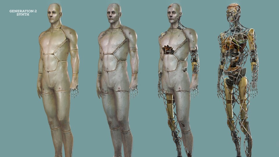 Zu Beginn sind die Synths des Institut noch sehr roboterhaft, doch die dritte Generation ist nicht mehr von echten Menschen zu unterscheiden.