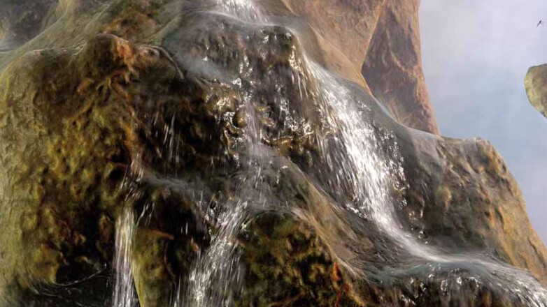 Die DirectX-10-Demo Waterworld beeindruckt mit schroffen Oberflächen und Physikberechnungen in der GPU.