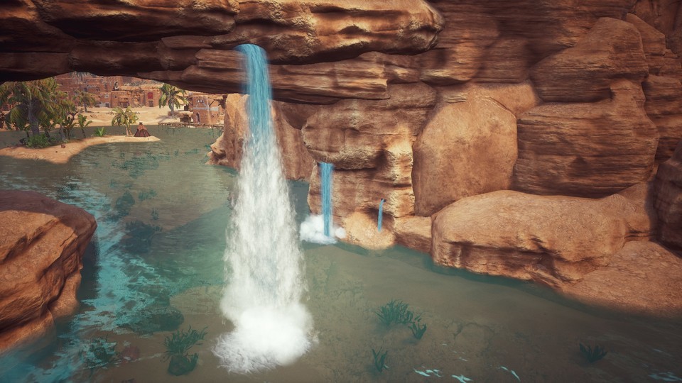 Die vielfältigen Wasserfälle aus Schatten von Skelos sind nur ein Highlight der umfangreichen Deko-Mod.