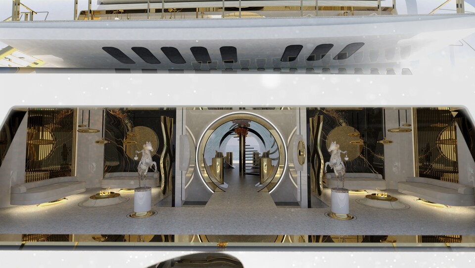 This is what an entrance area of ​​the M5_165M could look like.  (Image: Migaloo Submarines)