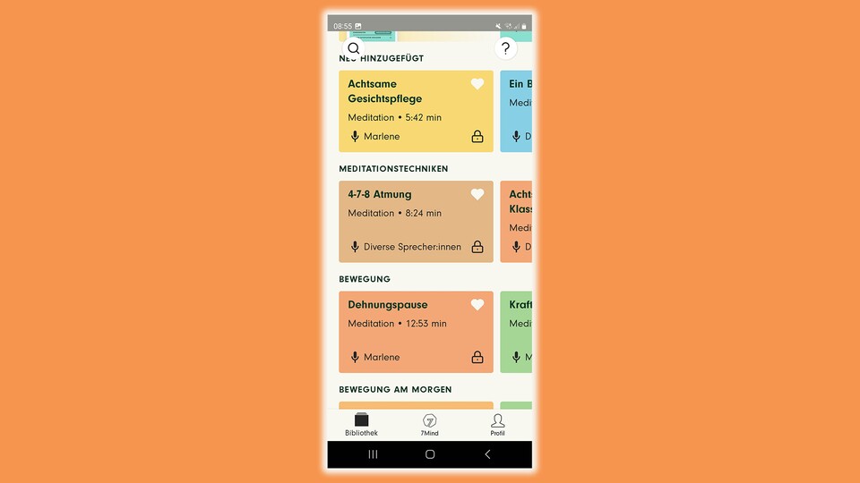 Die App hält Kurse, Übungen und Info-Audios in Hülle und Fülle für euch bereit.