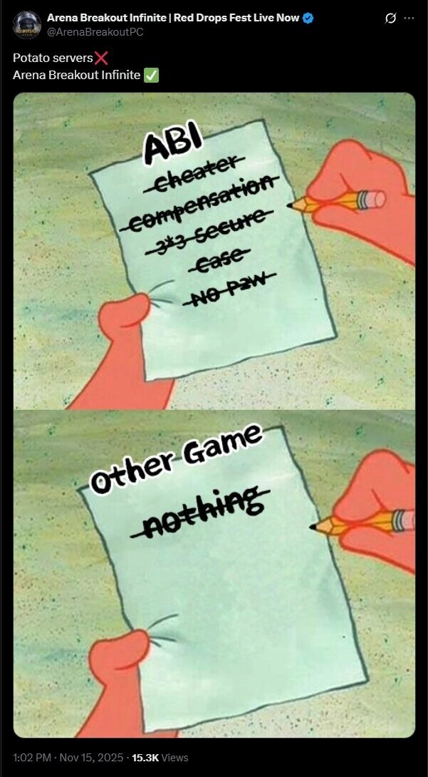 Der gelöschte Tweet von Arena Breakout.