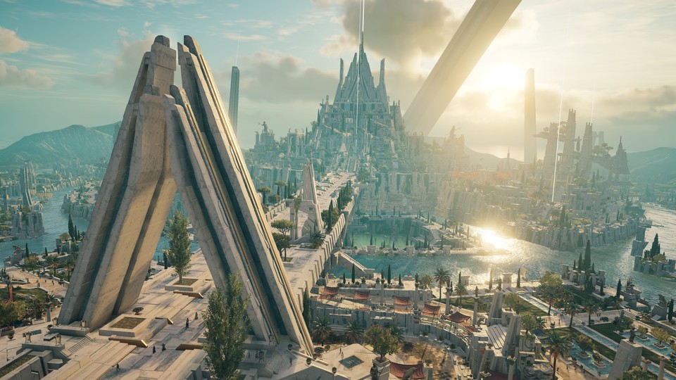 Wird Assassin's Creed Infinity nur ein glorifiziertes Menü? Oder reist man im Spiel durch Portale zu den Welten der einzelnen Spiele (hier Atlantis)?
