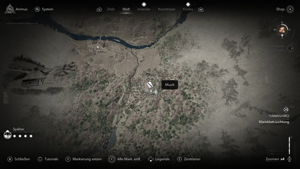 Musiker in der Kleinblatt-Lichtung, Yamashiro.