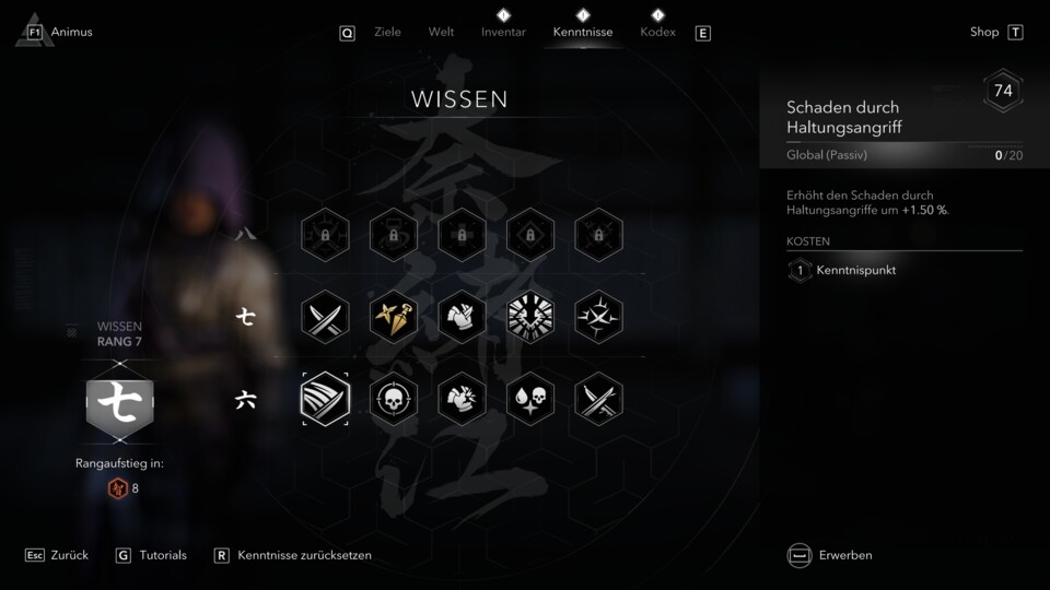 Im Lategame könnt ihr dank hoher Wissensränge neue passive Fähigkeiten erhalten.