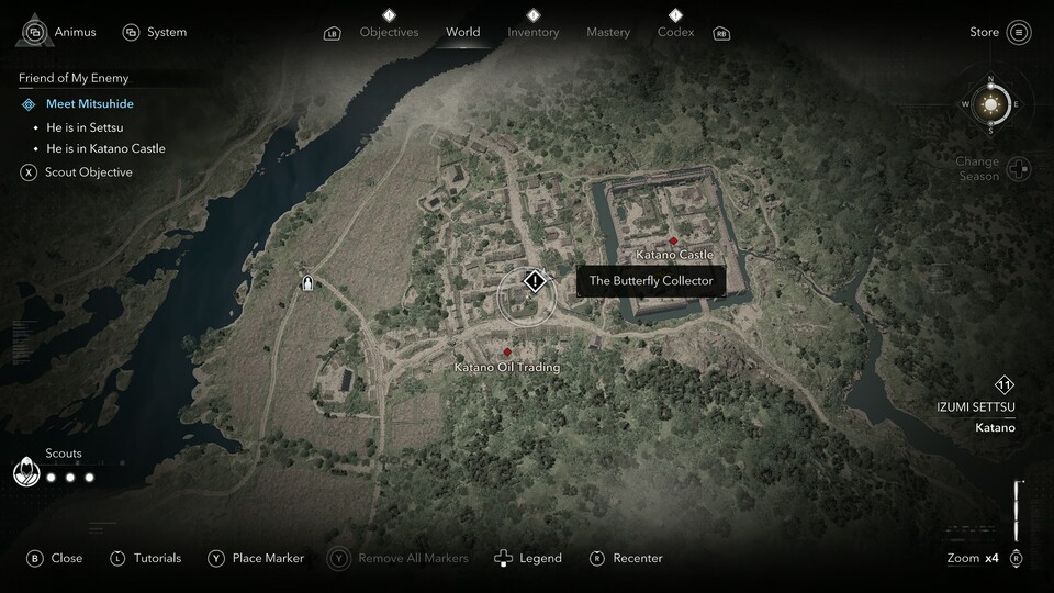 In Katano bekommt ihr die Quest von der Spielemacherin, nachdem ihr euer Attentat in der Burg Katano begangen habt.