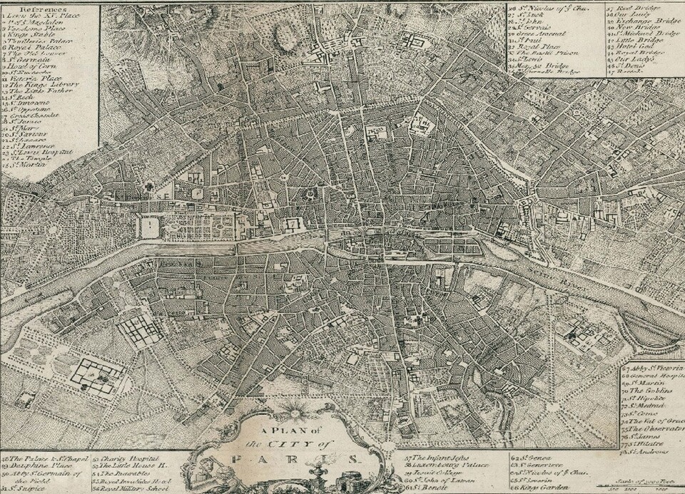 Historische Stadtplan von Paris