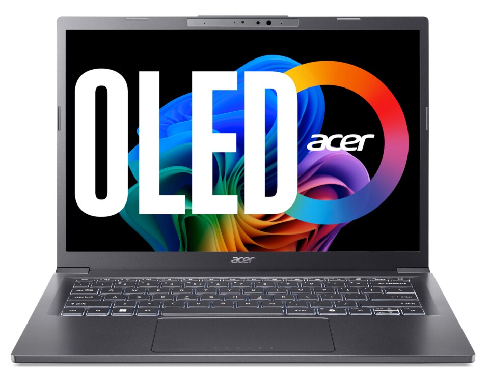 Ein Notebook mit OLED-Display sieht man für 599 Euro nur sehr selten. (Quelle: Acer)