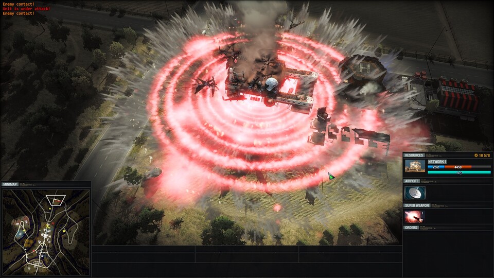 Jede Partei hat eine eigene Superwaffe, die Chimera feuert diese vernichtende Laserkanone.