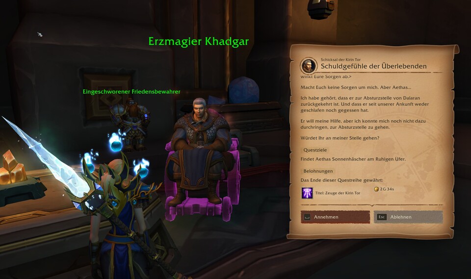Questen mit Stil: Dank Dialogue UI wird jedes Gespräch in Azeroth zum atmosphärischen Augenschmaus.