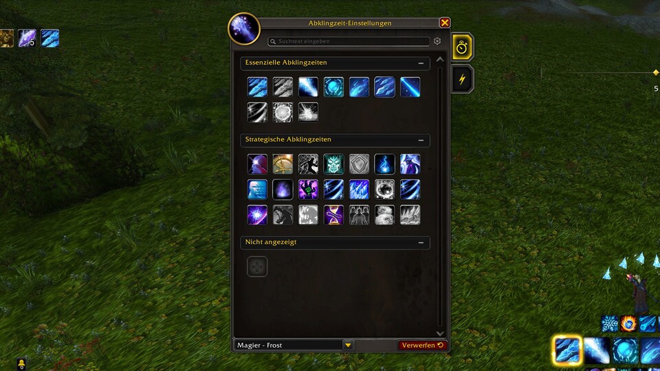 Ordnung muss sein: Hier sortiert ihr eure wichtigsten Fähigkeiten und Cooldowns ganz nach eurem Geschmack.