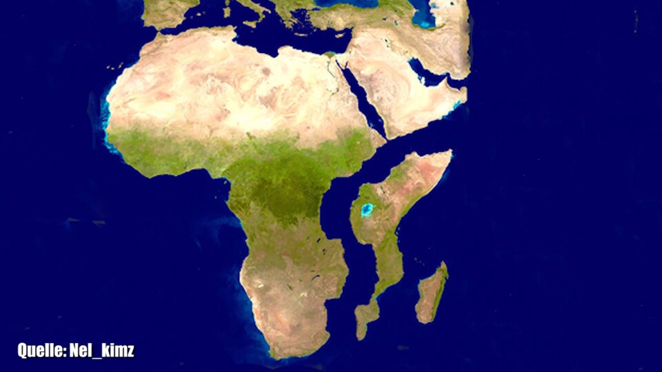 So dürfte der neue Kontinent aussehen. (Bildquelle: YouTubeClixoom Science + Fiction, Nel_kimz)