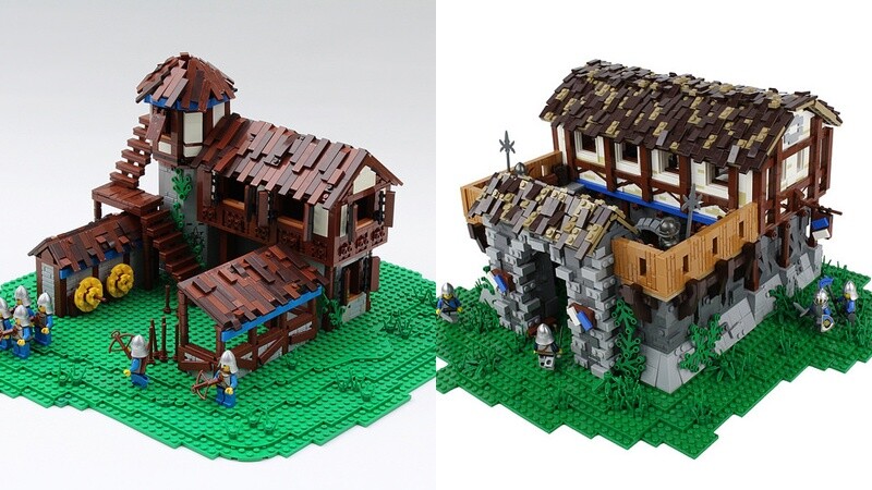 Gebäude aus Age of Empires 2 - nachgebaut mit Lego-Steinen. Bildrechte: »Archery Range« von Mark of Falworth und »Barracks« von Andrew JN (Flickr)