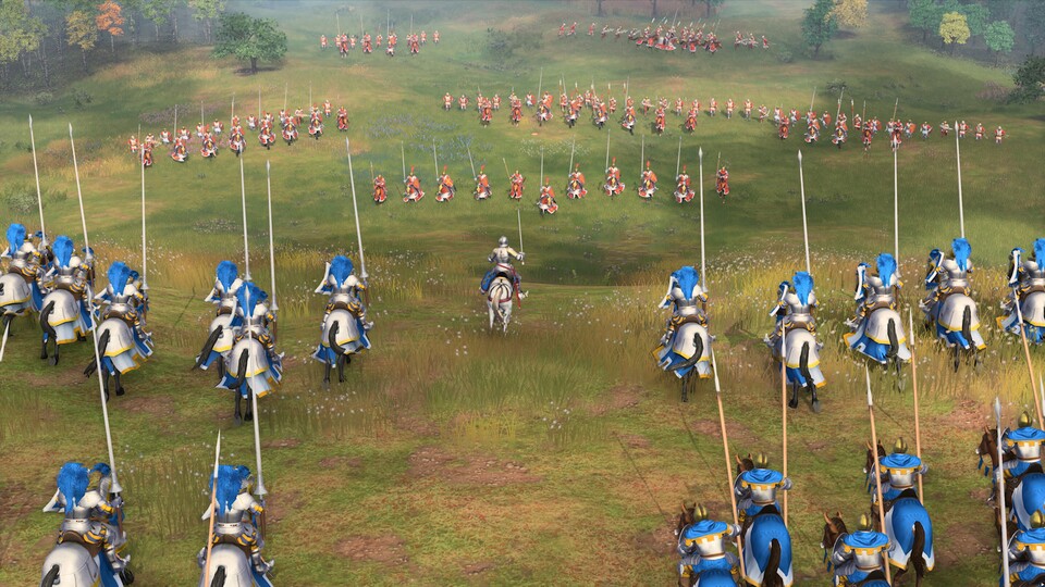 Die Szene stammt wohl direkt aus der Kampagne zu Hundertjährigen Krieg. Französische Ritter werden von Johanna in die Schlacht geführt. 