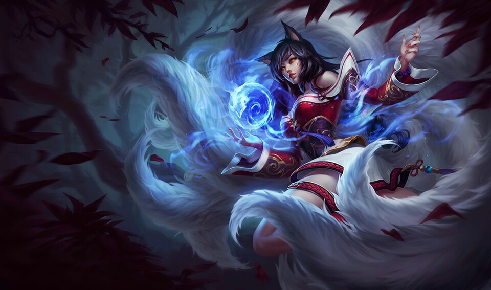 Diese Dame kann nicht nur teure Skins: Für Ahri ist ihre Fuchsmagie gleichzeitig Fluch und Segen, was in Ruined King bereits deutlich wurde.