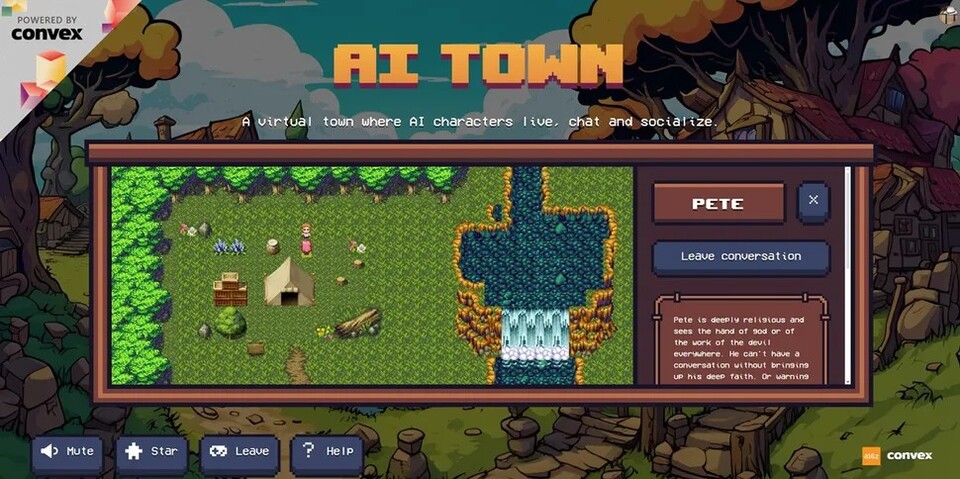 AI Town ist quasi ein Stardew Valley, in dem die Charaktere dynamisch auf eure Eingaben reagieren.