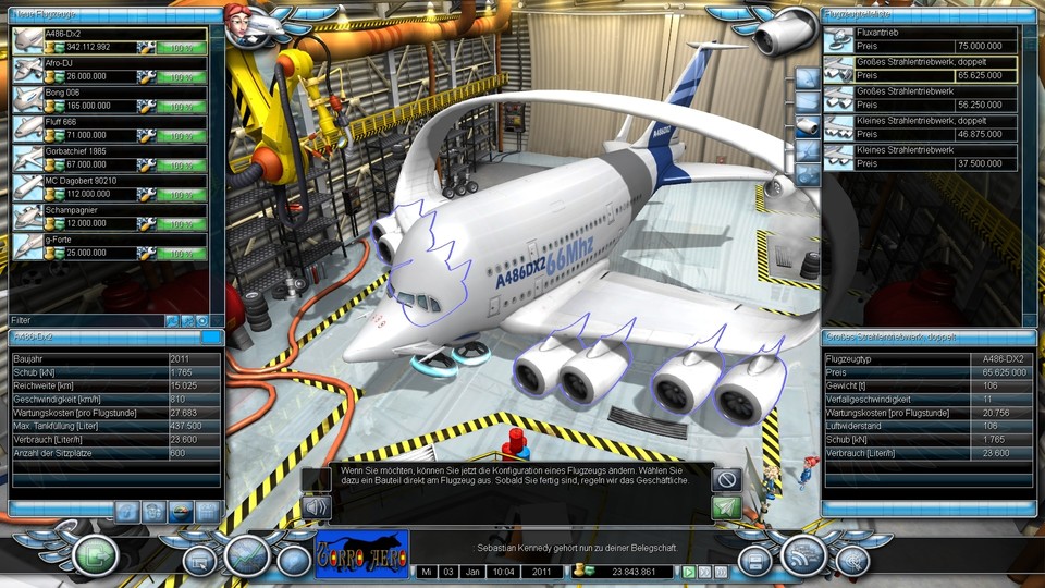 Bei den Flugzeugkonstruktionen können Sie sich richtig austoben – bis hin zum Rundum-Flügel und Flux-Fahrwerk. 