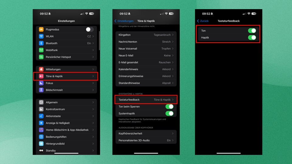 Wer beim iPhone auf das haptische Feedback verzichten kann, spart Akku.