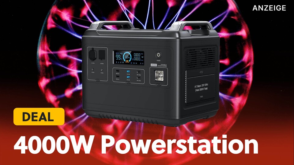 4000W Powerstation mit 450€ Rabatt: Mit diesem Mega-Akku könnt ihr auch im  Wald mit RTX 4090 und i9 zocken!